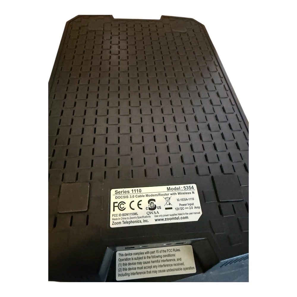 Zoom Cable Modem Router N-DOCSIS 3.0 Model 5354 Wireless - Picture 12 of 13